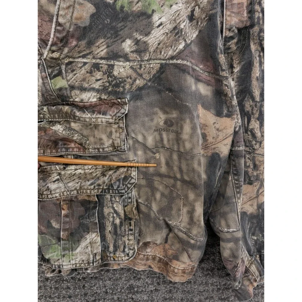 Vintage Faded Glory Cargo Shorts Mens 38 Mossy Oak Camo Hunting Outdoor Y2K